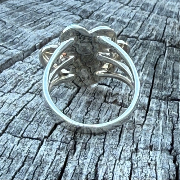 SS Turquoise Paw Print Ring - Picture 3 of 4